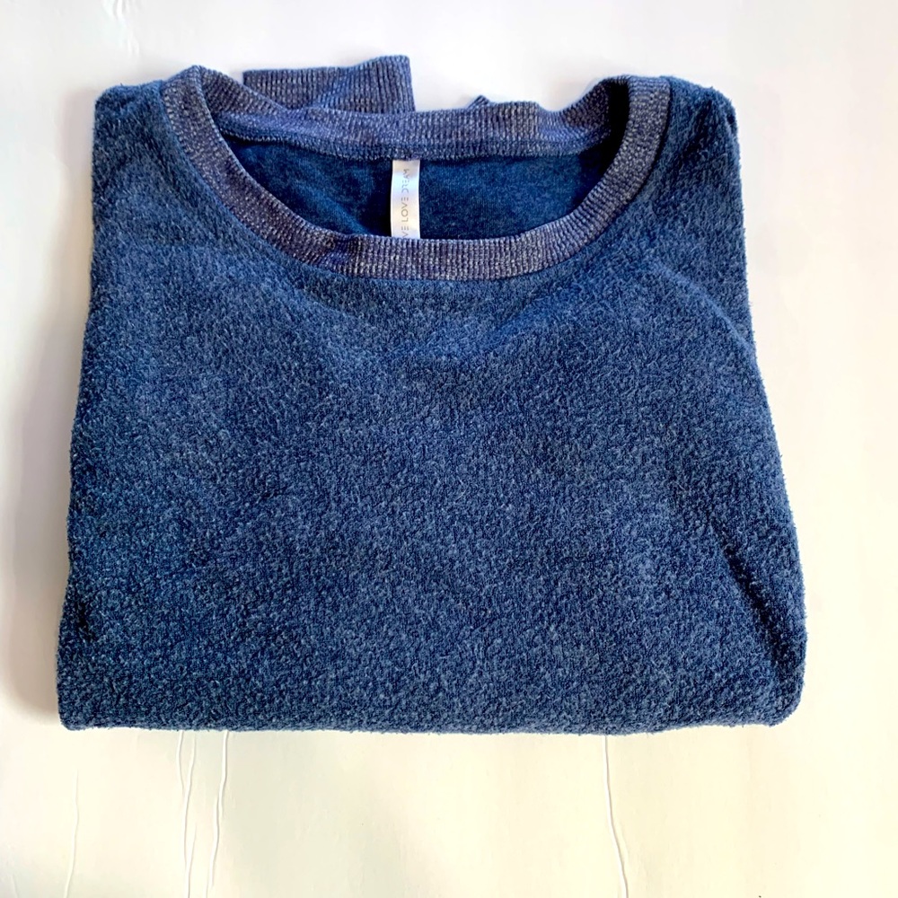 Blue Fuzzy Cropped Sweater